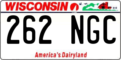 WI license plate 262NGC