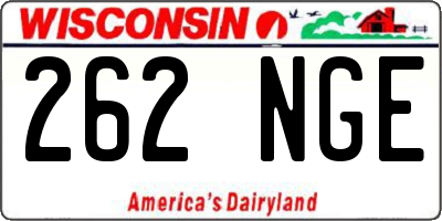 WI license plate 262NGE