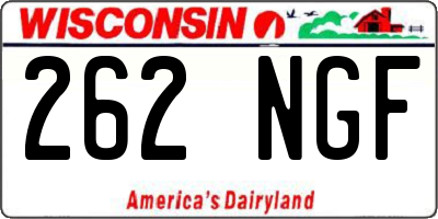 WI license plate 262NGF