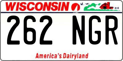 WI license plate 262NGR