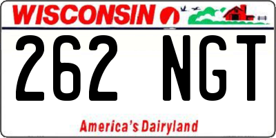 WI license plate 262NGT
