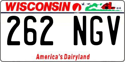 WI license plate 262NGV