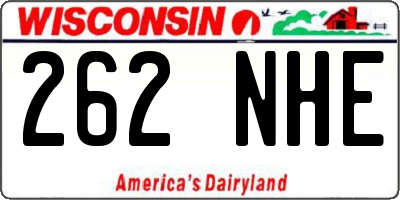 WI license plate 262NHE