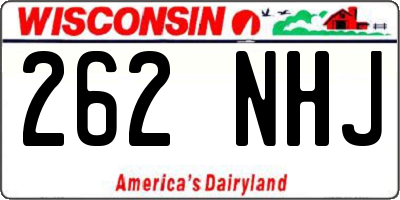 WI license plate 262NHJ