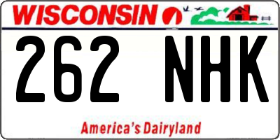 WI license plate 262NHK