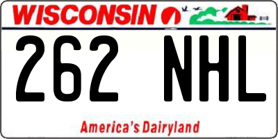 WI license plate 262NHL