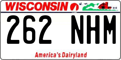 WI license plate 262NHM