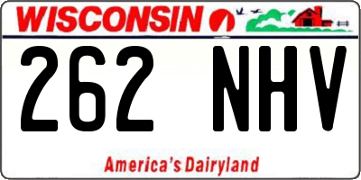 WI license plate 262NHV