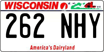 WI license plate 262NHY