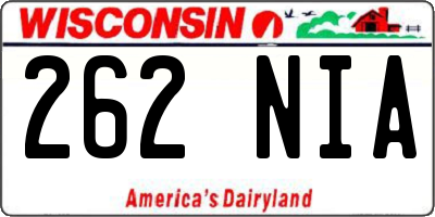 WI license plate 262NIA