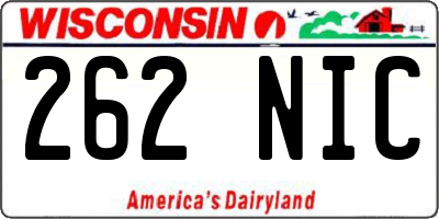 WI license plate 262NIC