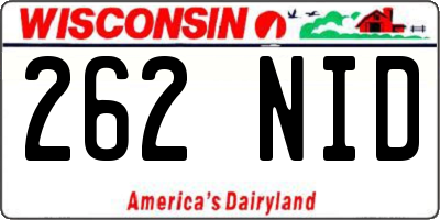 WI license plate 262NID