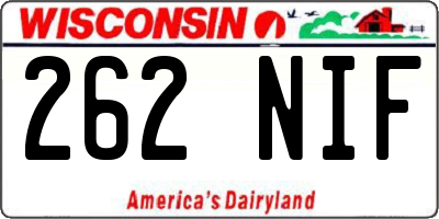 WI license plate 262NIF