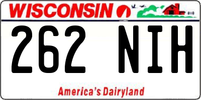 WI license plate 262NIH