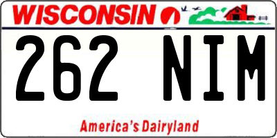 WI license plate 262NIM