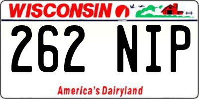 WI license plate 262NIP