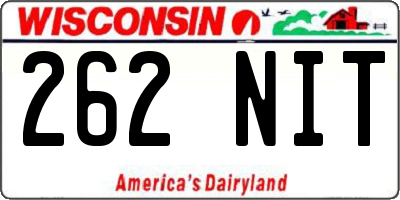 WI license plate 262NIT
