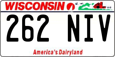 WI license plate 262NIV