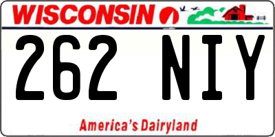 WI license plate 262NIY
