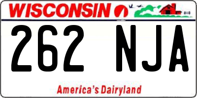 WI license plate 262NJA