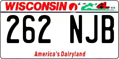 WI license plate 262NJB