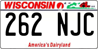 WI license plate 262NJC