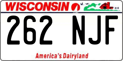 WI license plate 262NJF