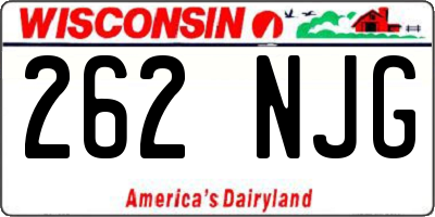 WI license plate 262NJG