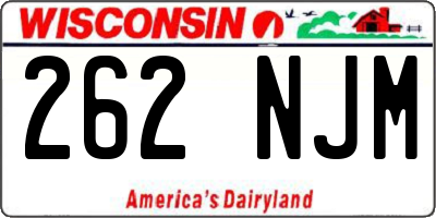 WI license plate 262NJM