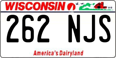 WI license plate 262NJS