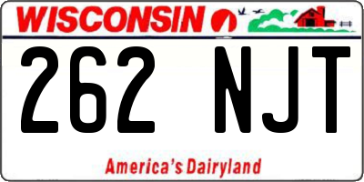 WI license plate 262NJT