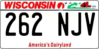 WI license plate 262NJV