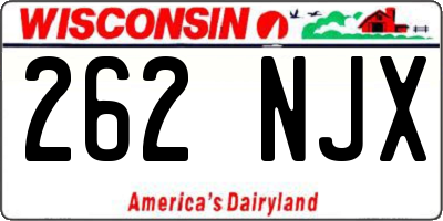 WI license plate 262NJX