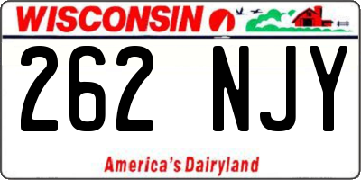 WI license plate 262NJY