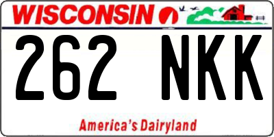 WI license plate 262NKK