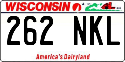 WI license plate 262NKL
