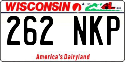 WI license plate 262NKP