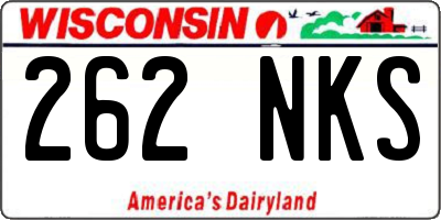 WI license plate 262NKS