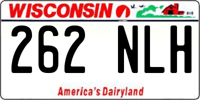 WI license plate 262NLH