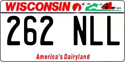 WI license plate 262NLL