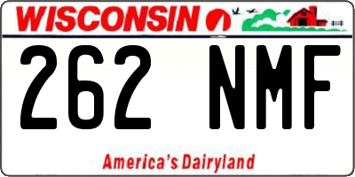 WI license plate 262NMF