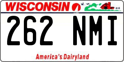 WI license plate 262NMI