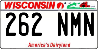 WI license plate 262NMN