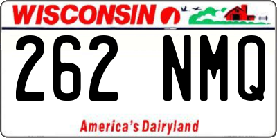 WI license plate 262NMQ