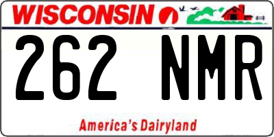 WI license plate 262NMR