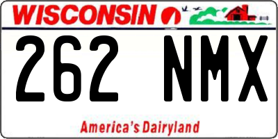WI license plate 262NMX