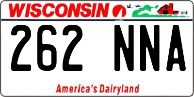 WI license plate 262NNA