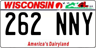 WI license plate 262NNY