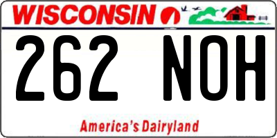 WI license plate 262NOH