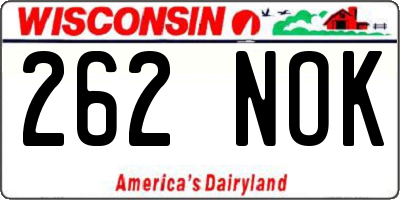 WI license plate 262NOK